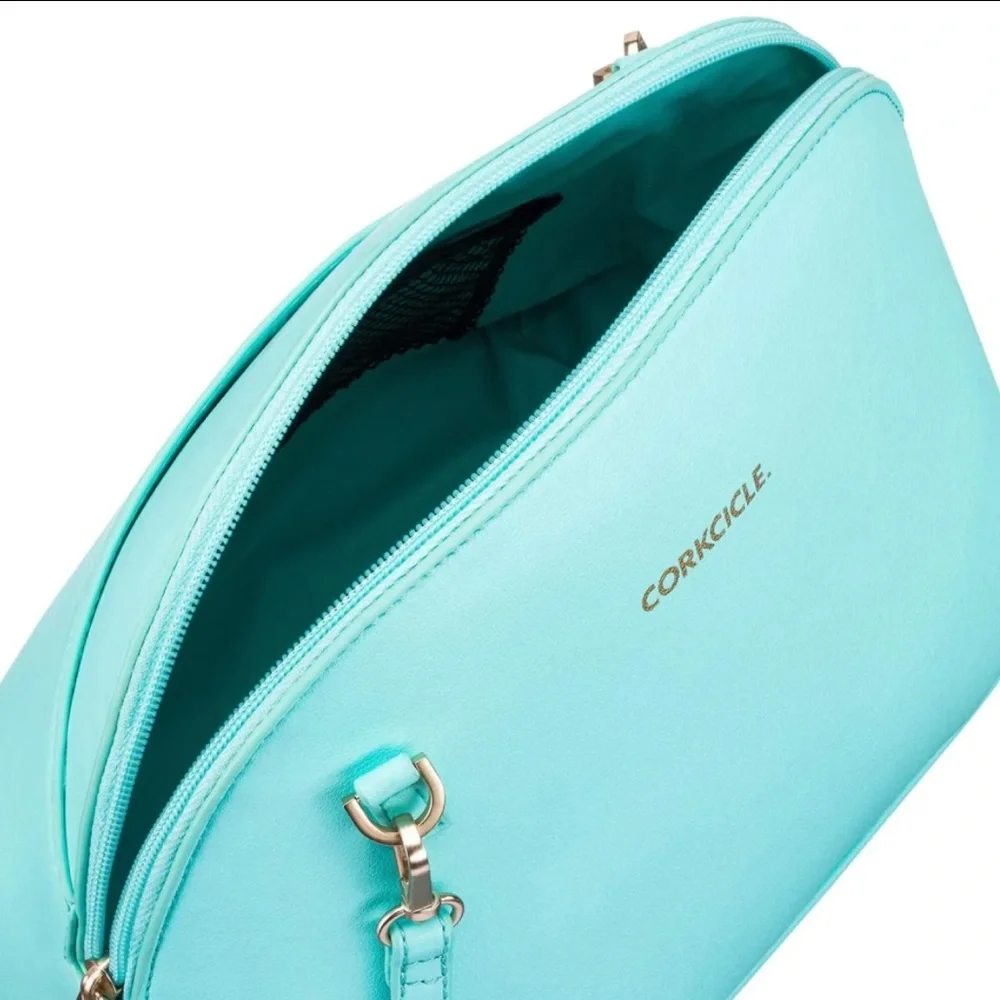 Corkcicle Adair Turquoise Crossbody Insulated Lunch Bag/Box